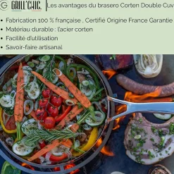 Brasero Classique Corten 103 Double Cuve