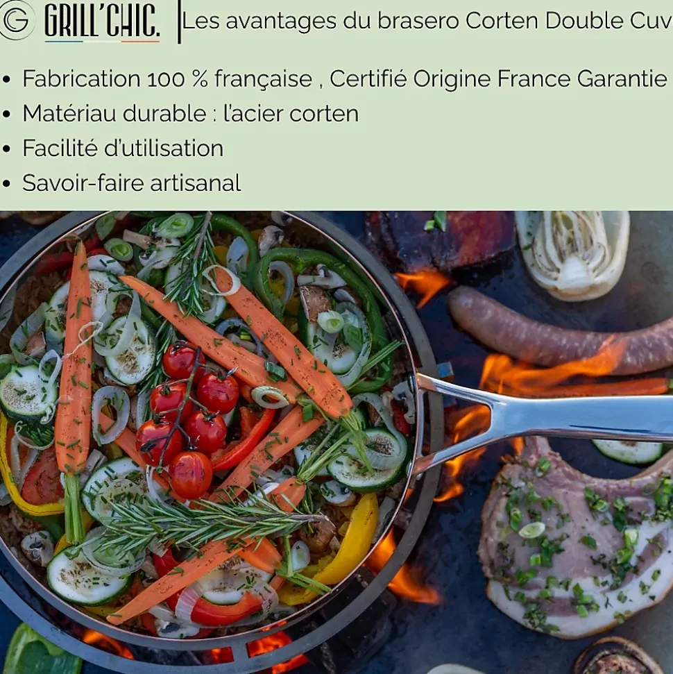 Brasero Classique Corten 103 Double Cuve