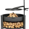 Brasero de jardin SOLAFA 80cm avec grille en acier 60 cm