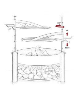 Brasero de jardin SOLAFA 80cm avec grille en acier 60 cm