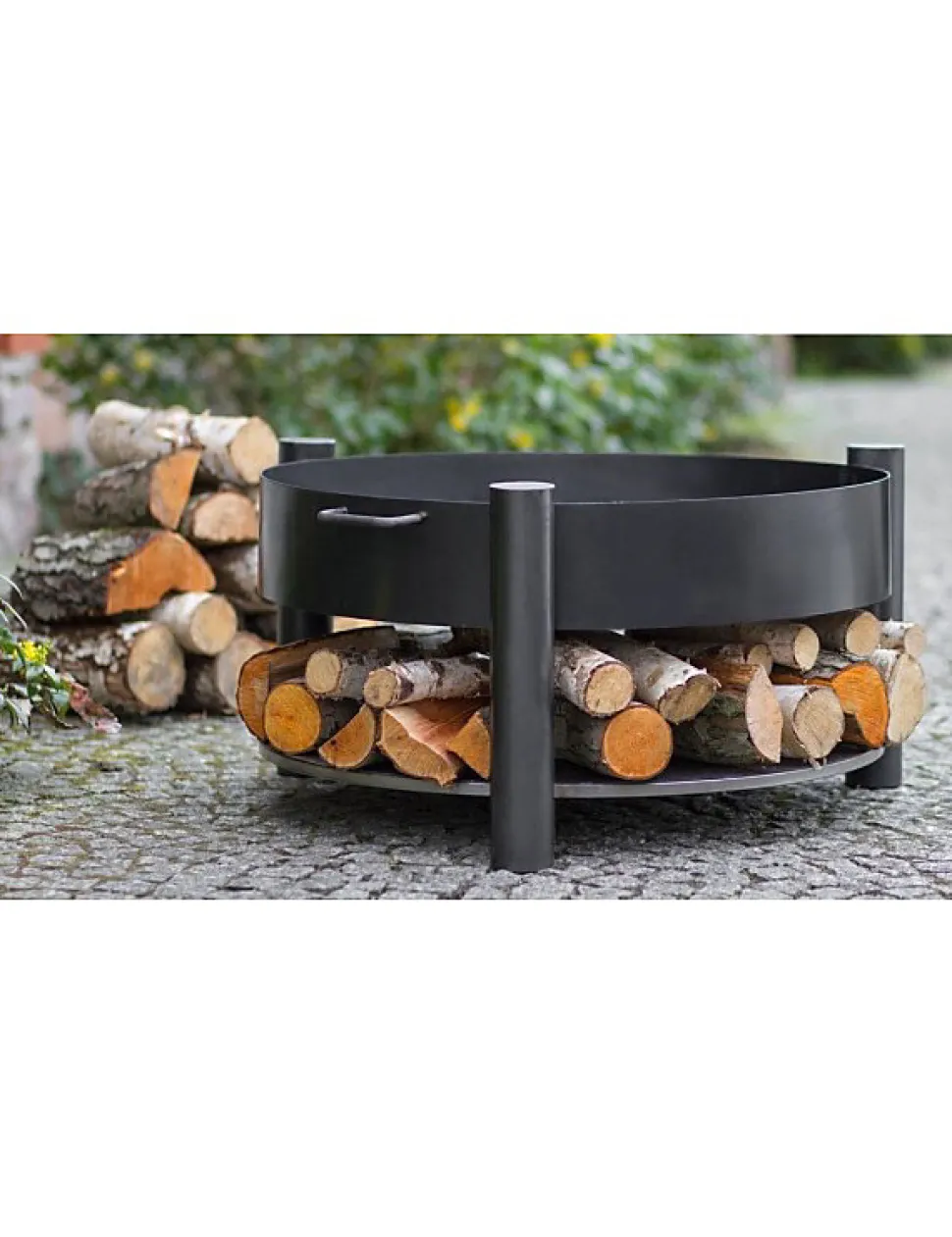 Brasero de jardin SOLAFA 80cm avec grille en acier 60 cm