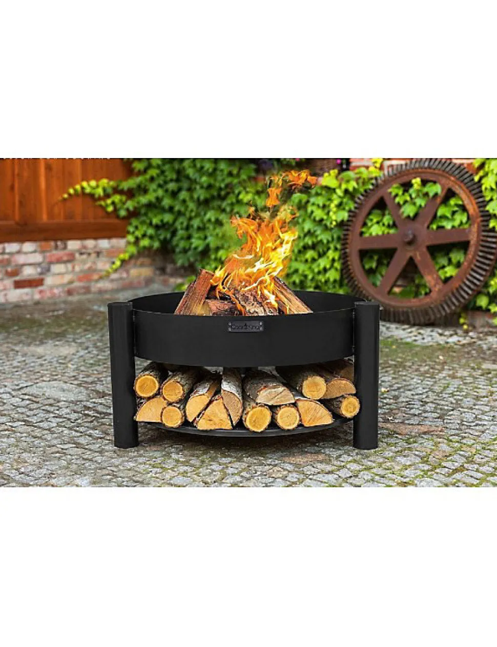 Brasero de jardin SOLAFA 80cm avec grille en acier 60 cm