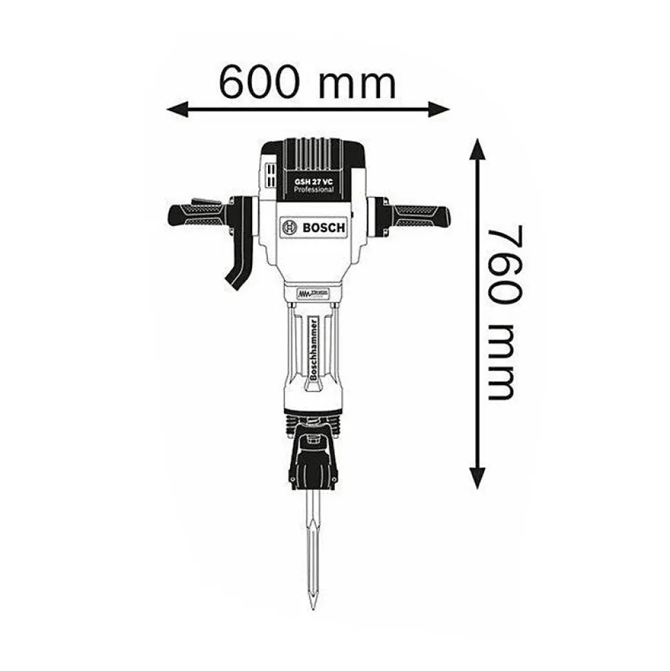 Brise-béton Bosch Professional Gsh 27 Vc 2000 W