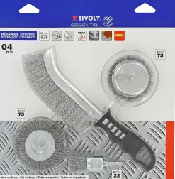 Brosse de décapage pour l'acier Tivoly, 4 pièces