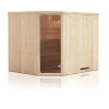 Cabine de sauna d'angle finlandais PERHE 4 places 194x144 x H.199 cm