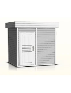 Cabine de sauna extérieur PRYMULA 4 places 253,8x203,8 x H.259 cm-Gris-Gris--