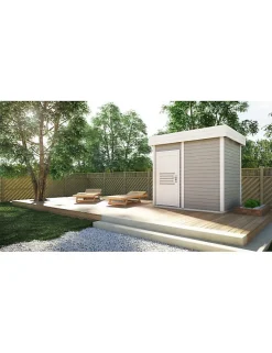 Cabine de sauna extérieur PRYMULA 4 places 253,8x203,8 x H.259 cm-Gris-Gris--
