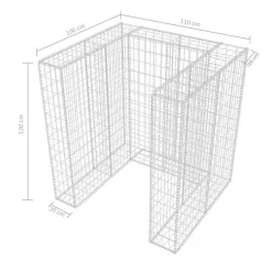 Cadre à gabion - vidaXL - 110 x 100 x 120 cm - Acier galvanisé - Rectangulaire - Durable