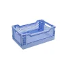 Cagette plastique recyclé pliable bleu taille S
