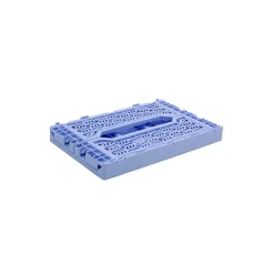 Cagette plastique recyclé pliable bleu taille S