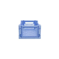 Cagette plastique recyclé pliable bleu taille S