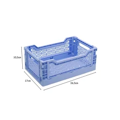 Cagette plastique recyclé pliable bleu taille S