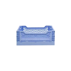 Cagette plastique recyclé pliable bleu taille S