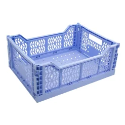 Cagette plastique recyclé pliable bleu taille M