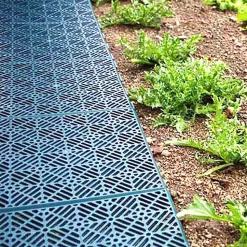 Caillebotis plastiques exterieur - lot de 5 - clipsables antiderapants 29,5 x 29,5 cm vert surface 0,42 m2