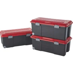 Camper bricolage noir et rouge 75 L vendu par 3 pièces