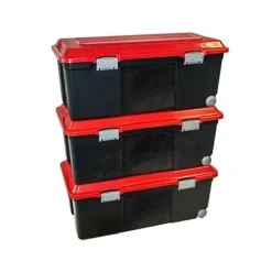 Camper bricolage noir et rouge 75 L vendu par 3 pièces