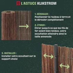 Canisse en osier Longueur 3m et Hauteur 1,8m