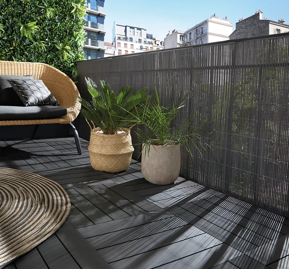 Canisse LOP PVC gris L.3 m x H1 m en Composite