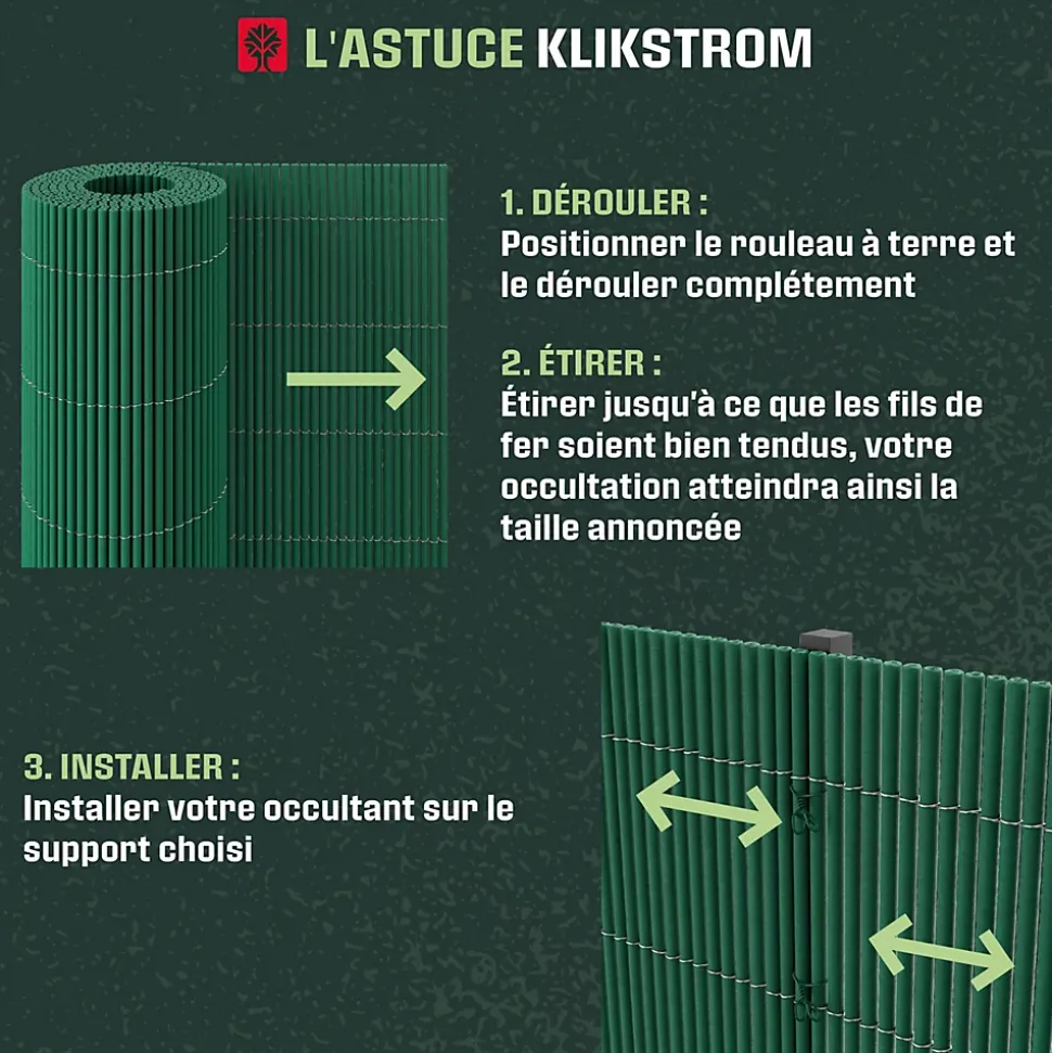Canisse LOP PVC vert L.3 m x H.1,5 m