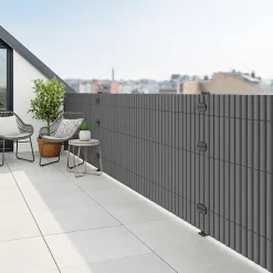 Canisse PVC Klikstrom l.3 x H.1m gris