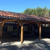 Carport 2 pentes, 500cm x 1250cm, bois DOUGLAS Français (Charpente en bois-auvent-abri voiture), 63 m². Garantie 10 ans