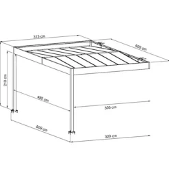 Carport adossé aluminium Blanc Trigano - LIBECCIO WALL - 16 m²