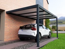Carport adossé aluminium gris RAL 7016 Cosmeo 3 x 5 m Alumin'home