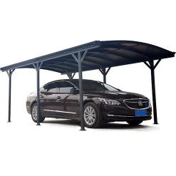 Carport aluminium 15,15 m² X-Metal anthracite, polycarbonate 6mm, kit ancrage
