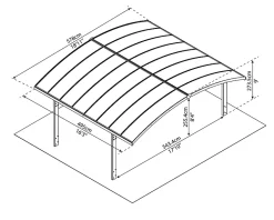 Carport aluminium Arizona double breeze