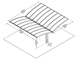 Carport aluminium Arizona double breeze