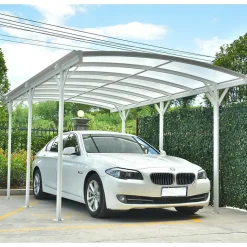 Carport aluminium blanc 3x5,05m 15,15m² polycarbonate 6mm X-METAL