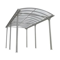 Carport aluminium blanc 3,60x7,62m pour camping-car, toiture polycarbonate 6mm X-Metal