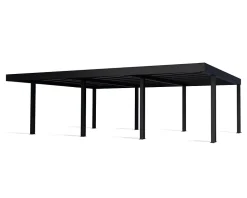 Carport aluminium noir Oslo 6 x 9 m Canopia Palram