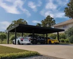 Carport aluminium noir Oslo 6 x 9 m Canopia Palram