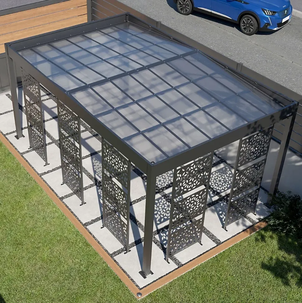 Carport aluminium Trigano - LIBECCIO + 5 claustras - 16 m²