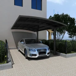 Carport autoportant aluminium 15m² gris anthracite toit polycarbonate - FALCON X-METAL