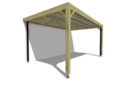 Carport bois - 5m x 3m - adossée - sens largeur - livraison comprise