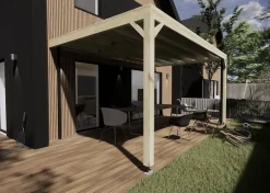 Carport bois - 5m x 3m - adossée - sens largeur - livraison comprise