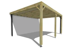 Carport bois - 5m x 4m - adossée - sens profondeur - livraison comprise