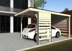 Carport bois avec toiture en voliges 16mm Decor et Jardin Taho