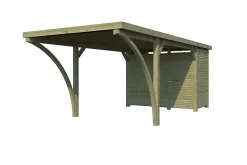 Carport bois Gardenas Arc simple et annexe