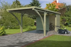 Carport bois Gardenas Arc simple et annexe