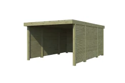 Carport bois Gardenas Mordern 3 côtés fermés