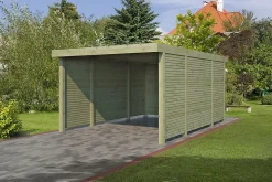Carport bois Gardenas Mordern 3 côtés fermés