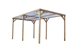 Carport bois Habrita Thermo toit pvc