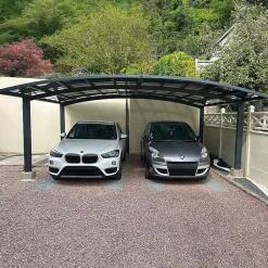 Carport double 30m² aluminium gris anthracite et polycarbonate EAGLE - X-METAL
