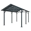 Carport en aluminium et toiture panneaux en acier double pente « Levant » Klikstrom gris anthracite 3.12 x 5.18 m