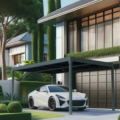 Carport solaire autoporté MANIHI Gris Anthracite 3,5m x 3,961m