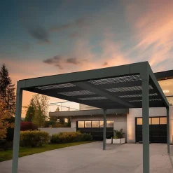 Carport solaire autoporté MANIHI Gris Anthracite 3,5m x 3,961m